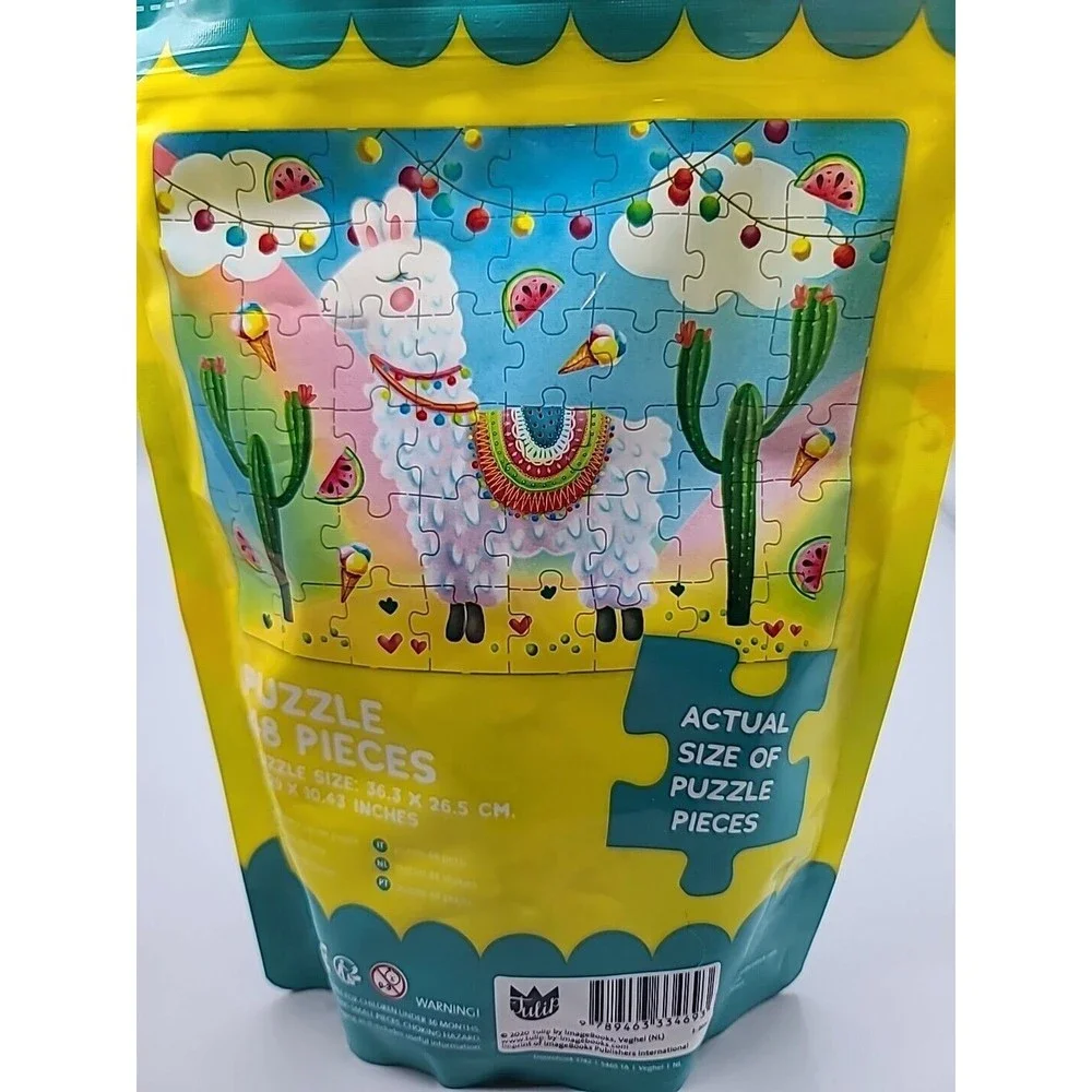 Llama Puzzle 48 Pieces Resealable Bag Sealed